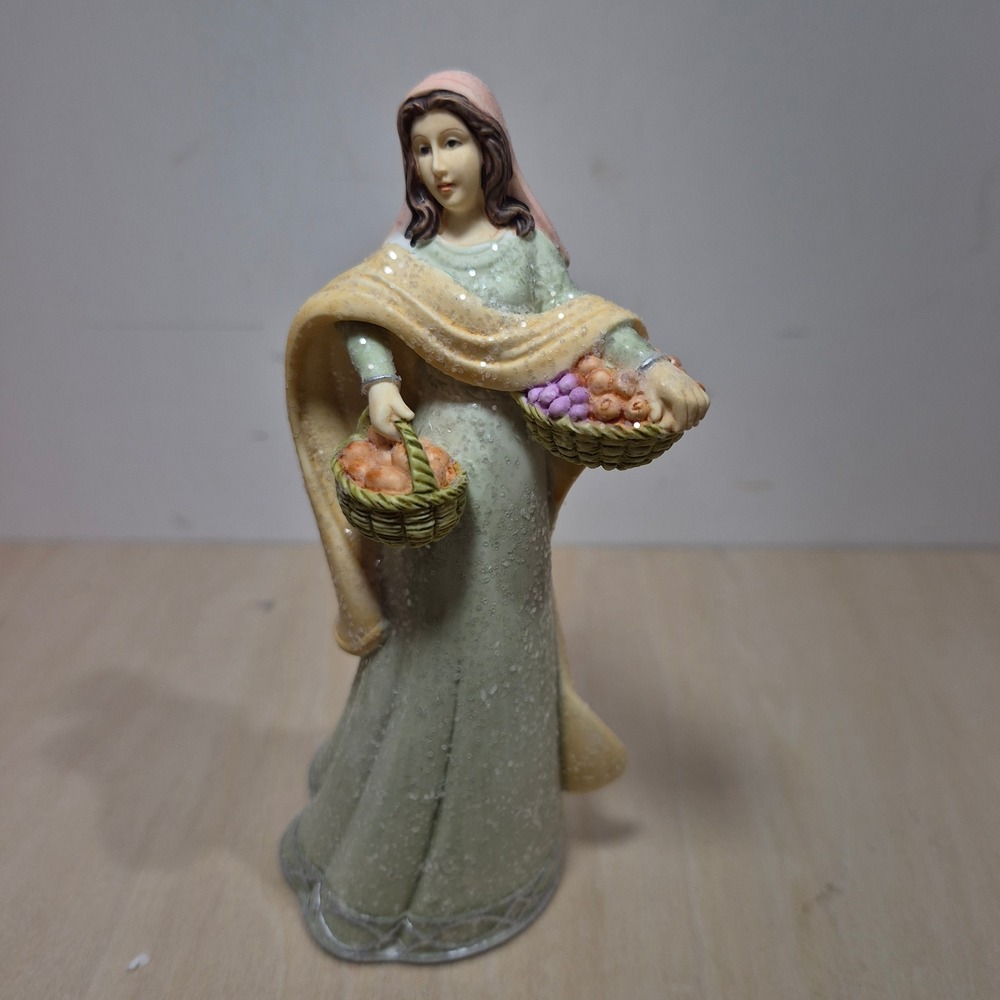 Hawthorne Village Heavenly Blessings Nativity Lady w/ Baskets Figurine A0432